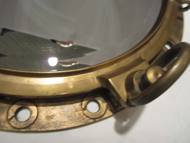 20th Century Brass Porthole Mirror