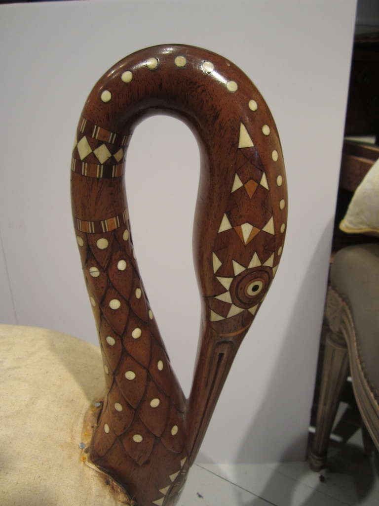 Egyptian Exceptional and Rare Egyjptian Revival Ibis Form Stool