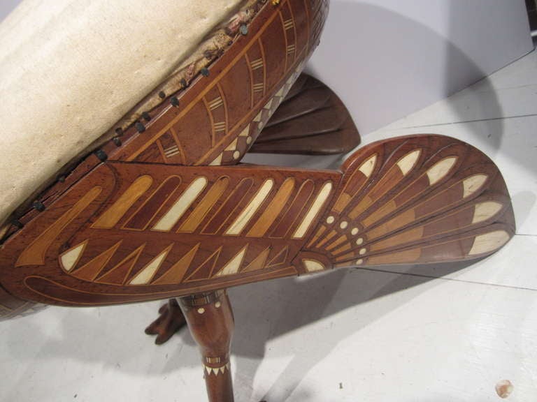 Egyptian Exceptional and Rare Egyjptian Revival Ibis Form Stool