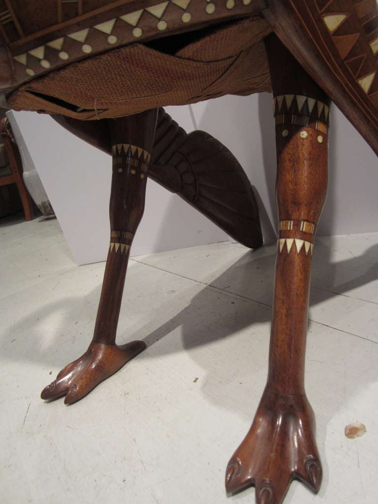 Rosewood Exceptional and Rare Egyjptian Revival Ibis Form Stool