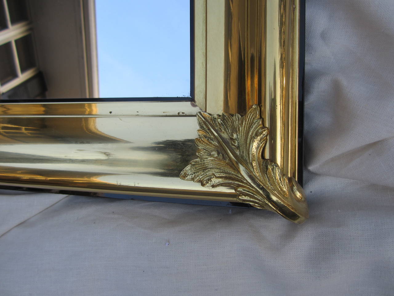 French Maison Jansen Brass Mirror