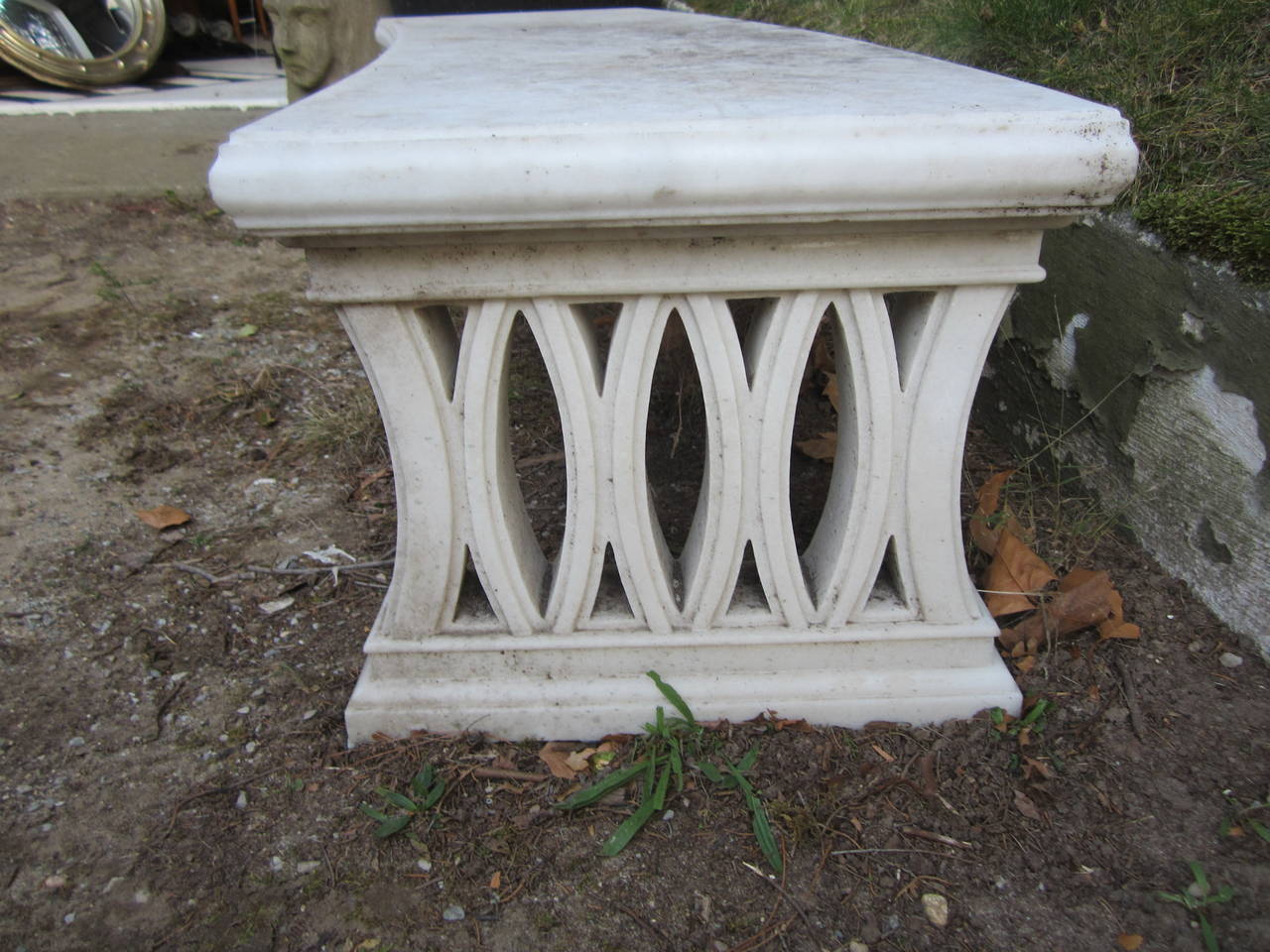 20th Century Pair of Indian White Marble Benches