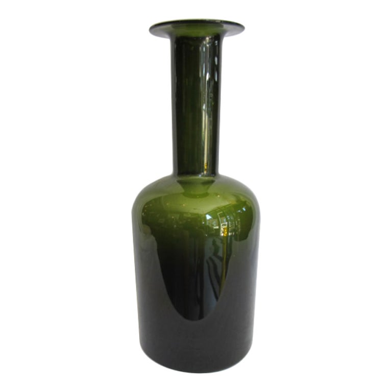 Green Glass Bottle by Kastrup Holmegaard