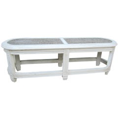 French Style Gray Painted Coffee Table/Bench