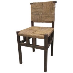 French Woven Seagrass Side Chair