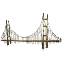 Curtis Jere Wall Sculpture of Golden Gate Bridge