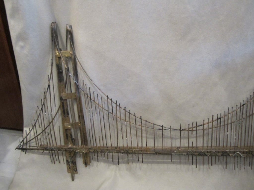 American Curtis Jere Wall Sculpture of Golden Gate Bridge