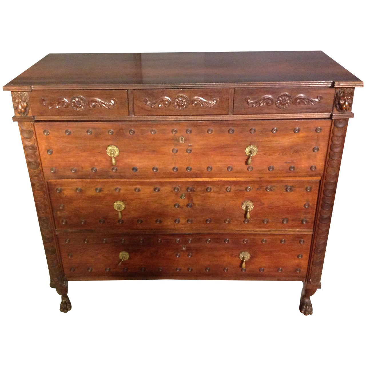 Unusual English Rosewood Chest of Drawers For Sale