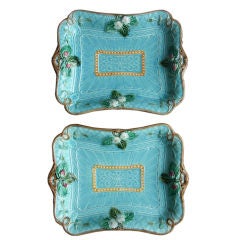 Pair of 19th cent. Sarreguemines Majolica chargers / platters