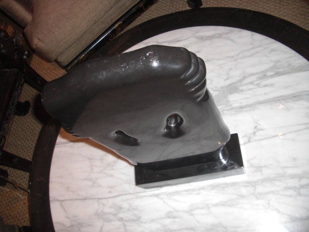 Late 20th Century Abstract black marble sculpture by Catherine Catchi dated 1972