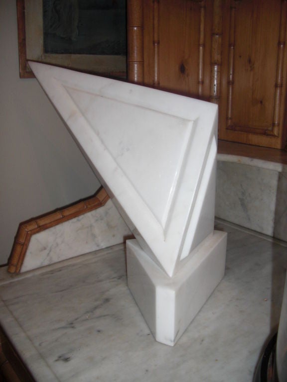 Late 20th Century Abstract geometric marble sculpture by Catherine Catchi