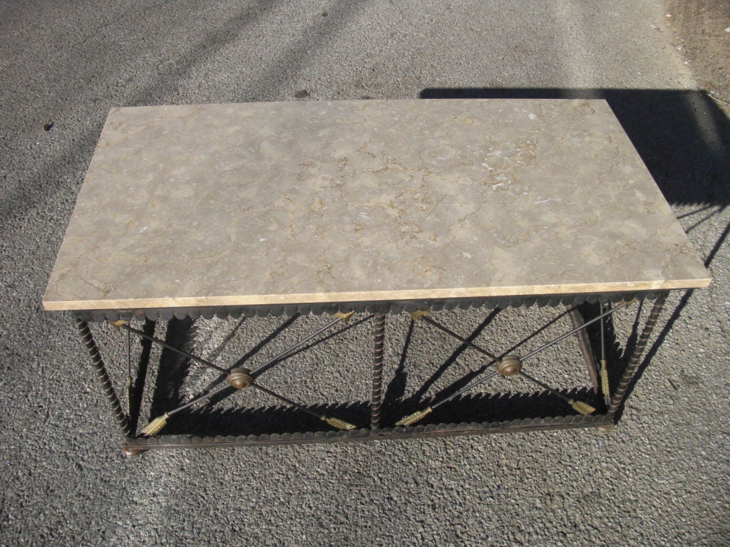 Neoclassical style marble top Cocktail table