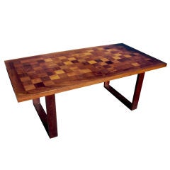 Danish rosewood Parquetry top coffee table by Cado