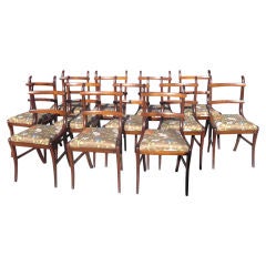 A set of 12 antique Regency dining chairs