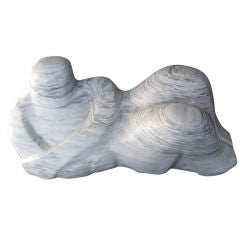 Large vintage marble sculpture of reclining figure