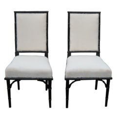 Pair of faux  bamboo side chairs