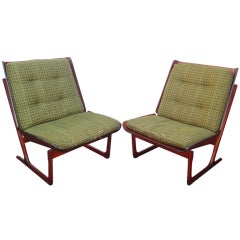 Pair of Danish modern teak armchairs by Grete Jalk