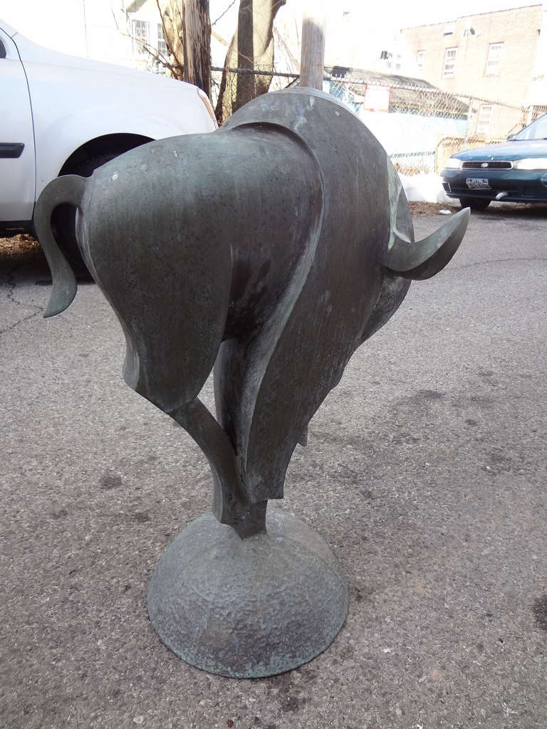 Large Vintage Abstract Bronze Bull In Excellent Condition In Sleepy Hollow, NY