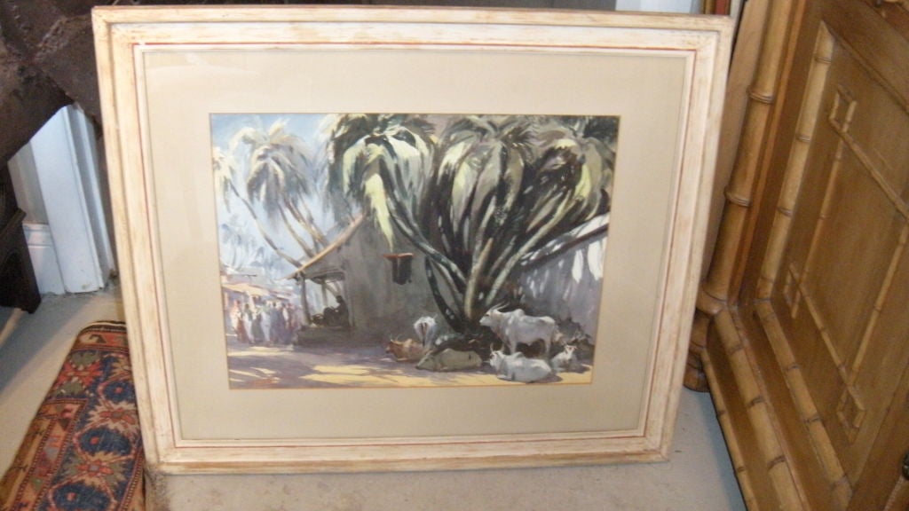 Group of 3 1940's Indian Watercolors by G.D Paulraj 1