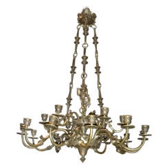 19th century bronze chandelier with dancing satyr