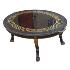 Vintage classical style coffee table with eglomise top