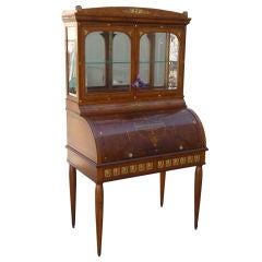 Antique Early 20th cent. ormolu mounted burled wood desk/ secretary