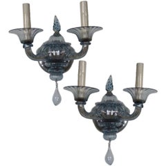 Pair of vintage Murano glass sconces