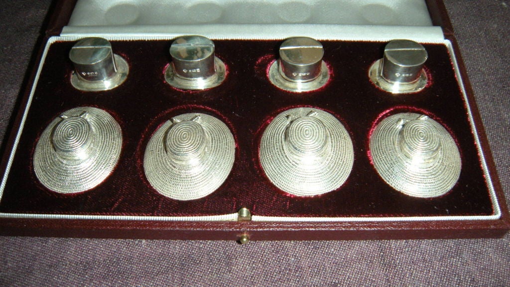 Boxed set of 8  silver place settings by Asprey, London