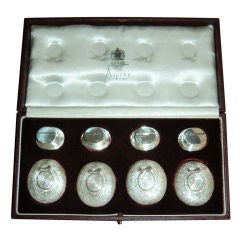 Boxed set of 8  silver place settings by Asprey, London