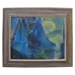 Vintage 1950
s abstract oil on canvas