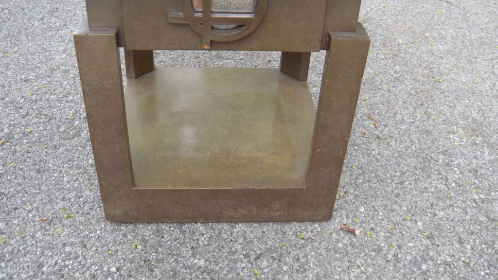 Lacquered side table with mirrored top by James Mont For Sale 2