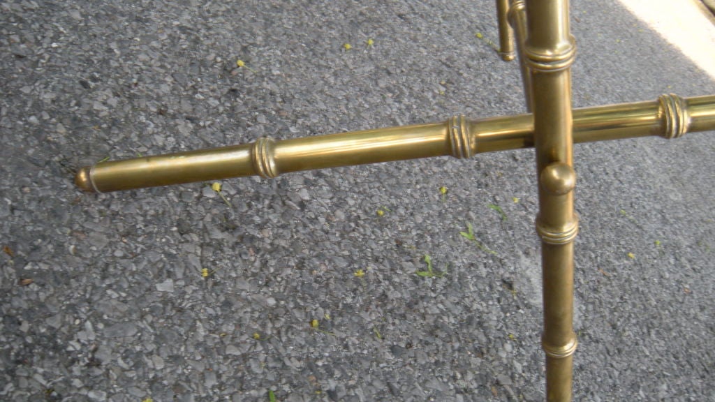 Mid-20th Century Brass Faux Bamboo Folding Luggage Stand by Adnet