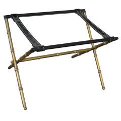 Brass Faux Bamboo Folding Luggage Stand by Adnet