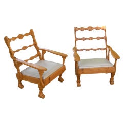 Pair of 1950's custom made armchairs