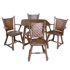 Old Hickory set of table and four armchairs