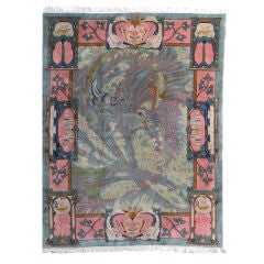 Unusual 1930's Art Nouveau style Chinese rug