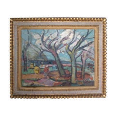 Fauvist style oil on canvas landscape circa 1950