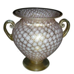 Vintage Murano glass urn form vase signed Gambavo & Poggi