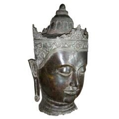 Large  bronze Buddha head fragment