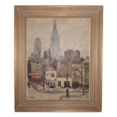 Post impressionist New-York street scene signed Milts