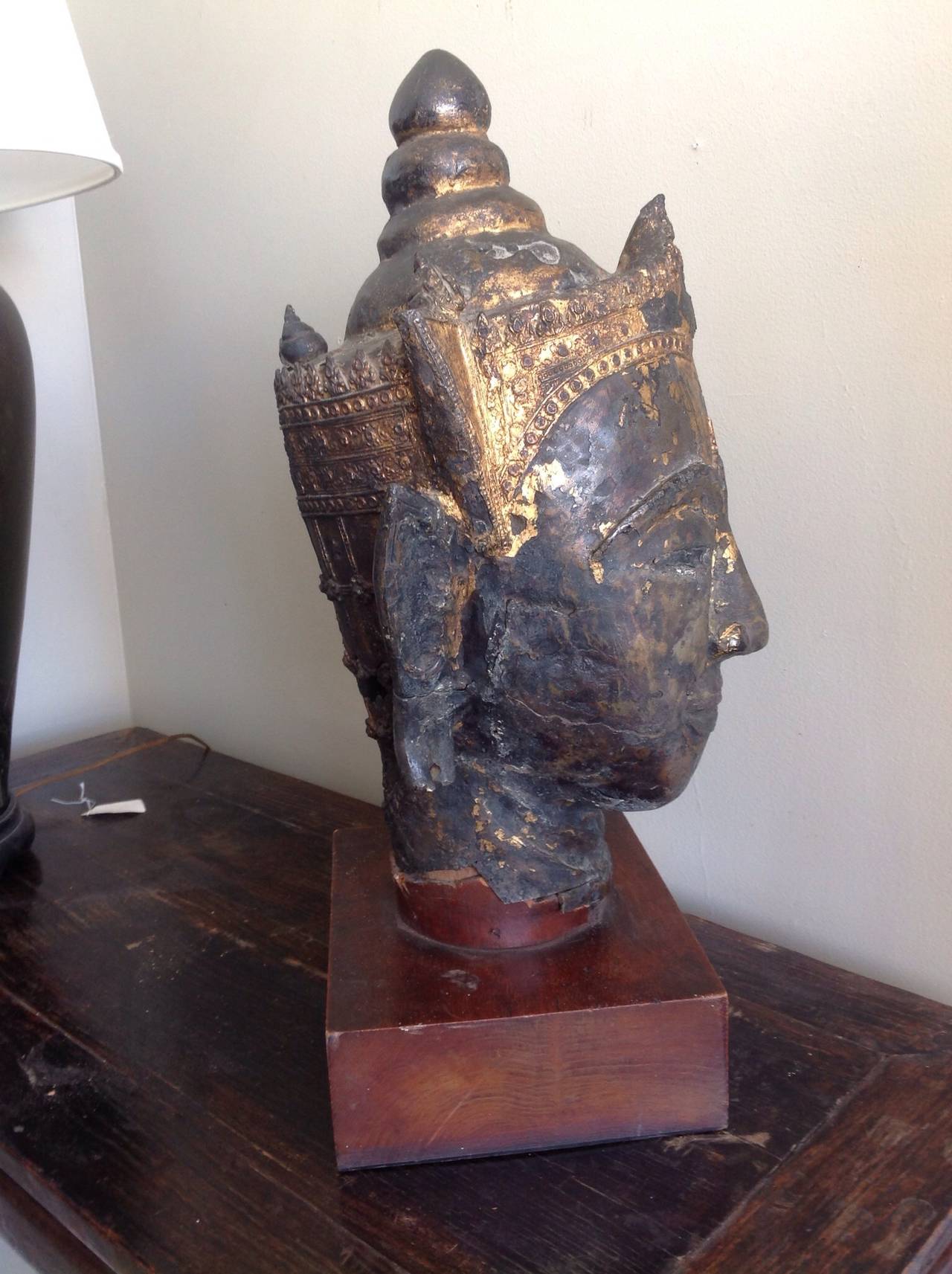 Thai Rare Ayutthaya Period Bronze Buddha Head For Sale