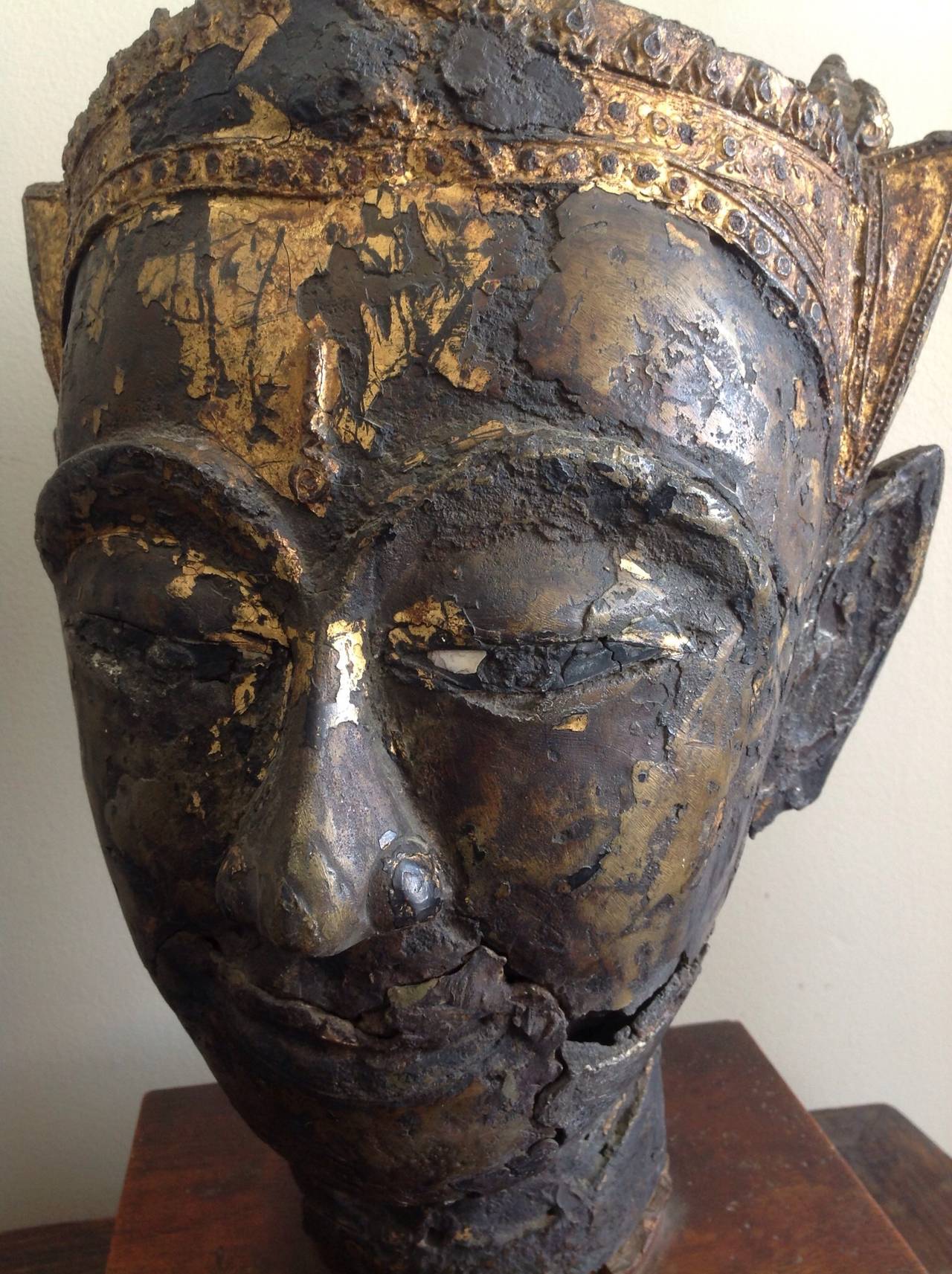 Rare Ayutthaya Period Bronze Buddha Head For Sale 1