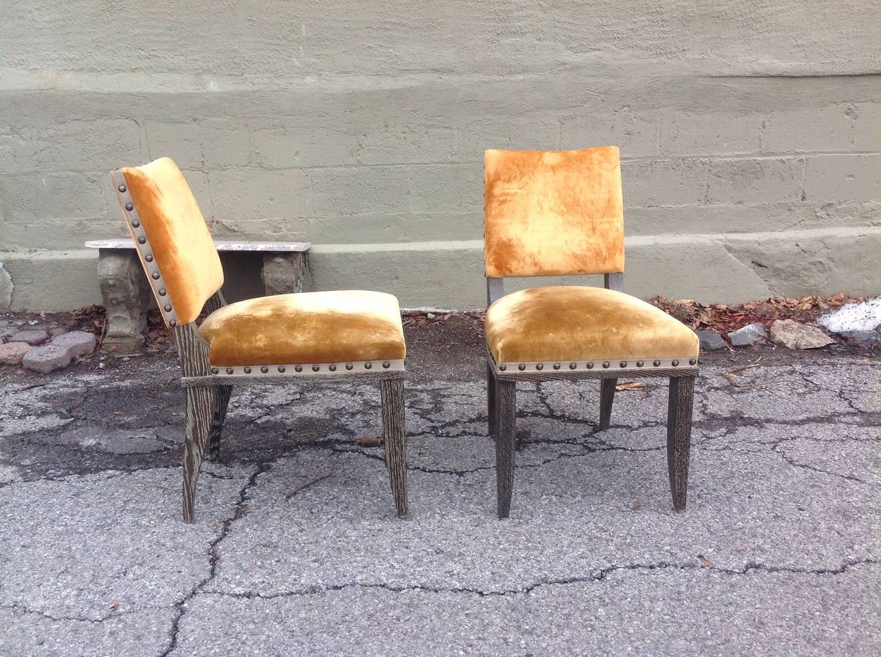 Mid-Century Modern Set of Ten 1940s Style Cerused Oak Holly Hunt Dining Chairs