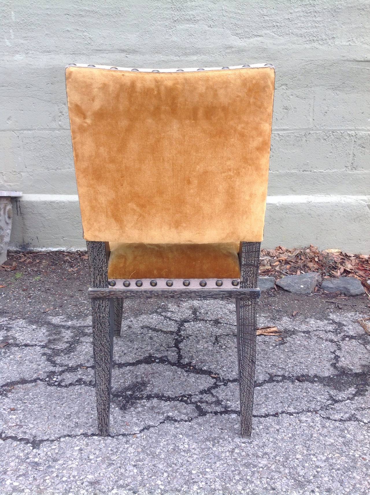 Set of Ten 1940s Style Cerused Oak Holly Hunt Dining Chairs In Good Condition In Sleepy Hollow, NY
