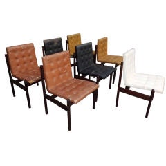 Set of 7 mid 20th century rosewood Brazilian chairs