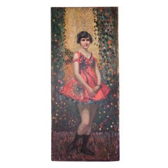 Vintage Large oil on canvas of a Dancer by Joseph Newman