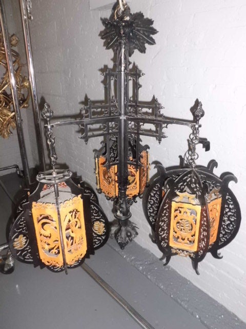 American Unusual Chinoiserie style Chandelier
