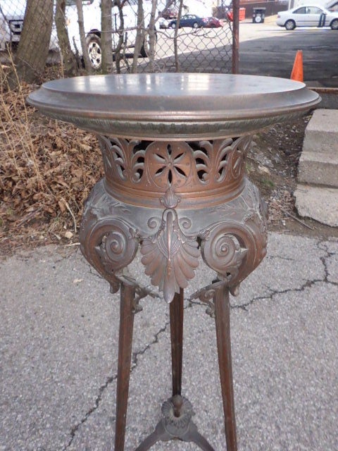 19th Century Grand Tour Style Patinated Bronze Pedestal Circa 1880 For Sale