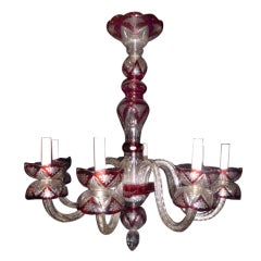 Retro bohemian glass chandelier and matching sconces