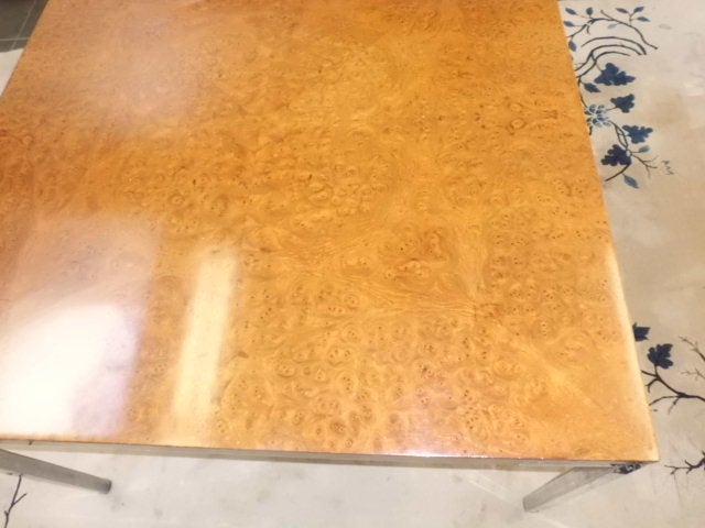 American Quality 1970's chrome table with burlwood by Eppinger